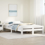 Letto senza Materasso Bianco 120x200 cm Legno Massello di Pino