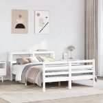 Letto senza Materasso Bianco 120x200 cm Legno Massello di Pino