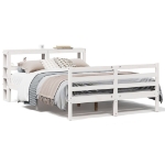 Letto senza Materasso Bianco 135x190 cm Legno Massello di Pino