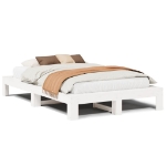 Letto senza Materasso Bianco 135x190 cm Legno Massello di Pino