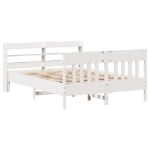 Letto senza Materasso Bianco 135x190 cm Legno Massello di Pino