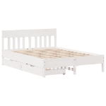 Letto senza Materasso Bianco 135x190 cm Legno Massello di Pino