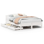 Letto senza Materasso Bianco 135x190 cm Legno Massello di Pino