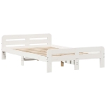 Letto senza Materasso Bianco 135x190 cm Legno Massello di Pino