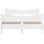 Letto senza Materasso Bianco 135x190 cm Legno Massello di Pino