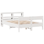 Letto senza Materasso Bianco 135x190 cm Legno Massello di Pino