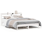 Letto senza Materasso Bianco 135x190 cm Legno Massello di Pino