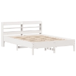 Letto senza Materasso Bianco 135x190 cm Legno Massello di Pino