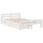 Letto senza Materasso Bianco 135x190 cm Legno Massello di Pino