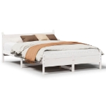 Letto senza Materasso Bianco 135x190 cm Legno Massello di Pino