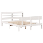 Letto senza Materasso Bianco 135x190 cm Legno Massello di Pino