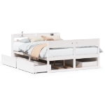 Letto senza Materasso Bianco 135x190 cm Legno Massello di Pino