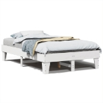 Letto senza Materasso Bianco 135x190 cm Legno Massello di Pino