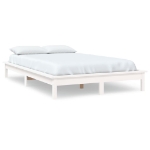 Letto senza Materasso Bianco 140x190 cm Legno Massello di Pino