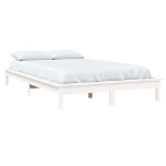 Letto senza Materasso Bianco 140x190 cm Legno Massello di Pino