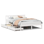 Letto senza Materasso Bianco 140x190 cm Legno Massello di Pino