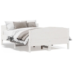 Letto senza Materasso Bianco 140x190 cm Legno Massello di Pino