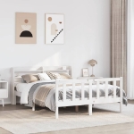 Letto senza Materasso Bianco 140x190 cm Legno Massello di Pino