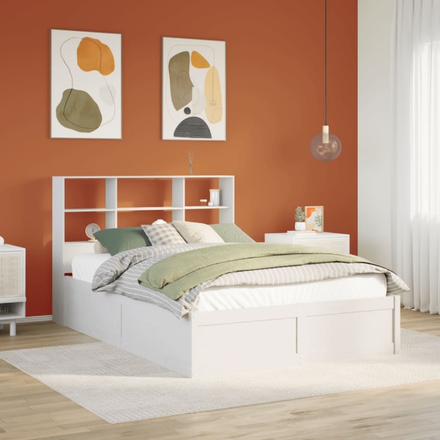 Letto senza Materasso Bianco 140x190 cm Legno Massello di Pino