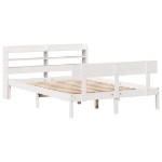 Letto senza Materasso Bianco 140x190 cm Legno Massello di Pino