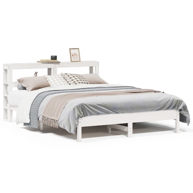 Letto senza Materasso Bianco 140x200 cm Legno Massello di Pino