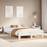 Letto senza Materasso Bianco 140x200 cm Legno Massello di Pino