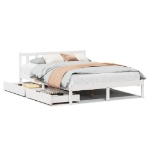 Letto senza Materasso Bianco 150x200 cm Legno Massello di Pino