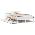 Letto senza Materasso Bianco 150x200 cm Legno Massello di Pino