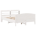 Letto senza Materasso Bianco 150x200 cm Legno Massello di Pino