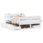 Letto senza Materasso Bianco 150x200 cm Legno Massello di Pino