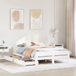 Letto senza Materasso Bianco 150x200 cm Legno Massello di Pino