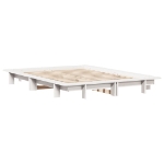 Letto senza Materasso Bianco 150x200 cm Legno Massello di Pino