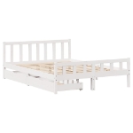 Letto senza Materasso Bianco 150x200 cm Legno Massello di Pino