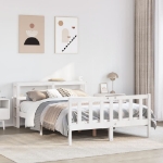 Letto senza Materasso Bianco 160x200 cm Legno Massello di Pino