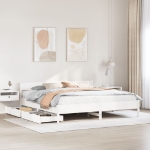 Letto senza Materasso Bianco 160x200 cm Legno Massello di Pino