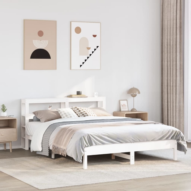 Letto senza Materasso Bianco 160x200 cm Legno Massello di Pino