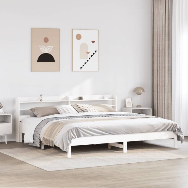 Letto senza Materasso Bianco 180x200 cm Legno Massello di Pino