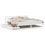 Letto senza Materasso Bianco 180x200 cm Legno Massello di Pino