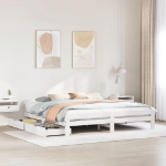 Letto senza Materasso Bianco 180x200 cm Legno Massello di Pino