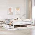 Letto senza Materasso Bianco 180x200 cm Legno Massello di Pino