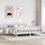 Letto senza Materasso Bianco 180x200 cm Legno Massello di Pino