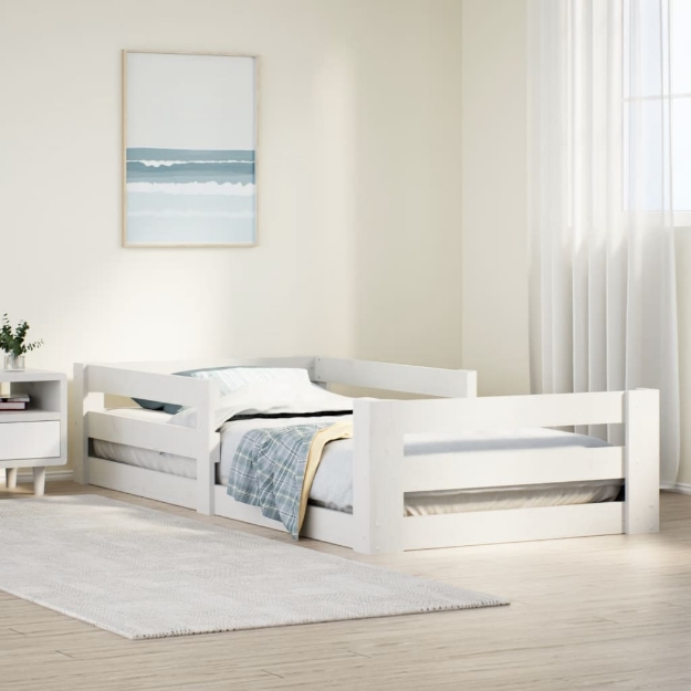 Letto senza Materasso Bianco 70x140 cm in Legno di Pino