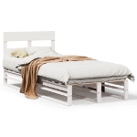 Letto senza Materasso Bianco 75x190 in Legno Massello di Pino