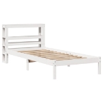 Letto senza Materasso Bianco 75x190 in Legno Massello di Pino