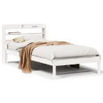 Letto senza Materasso Bianco 75x190 in Legno Massello di Pino