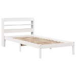 Letto senza Materasso Bianco 75x190 in Legno Massello di Pino