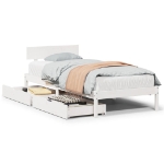 Letto senza Materasso Bianco 75x190 in Legno Massello di Pino