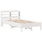 Letto senza Materasso Bianco 75x190 in Legno Massello di Pino