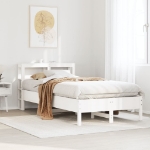 Letto senza Materasso Bianco 75x190 in Legno Massello di Pino