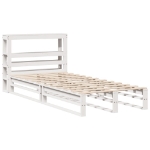 Letto senza Materasso Bianco 75x190 in Legno Massello di Pino